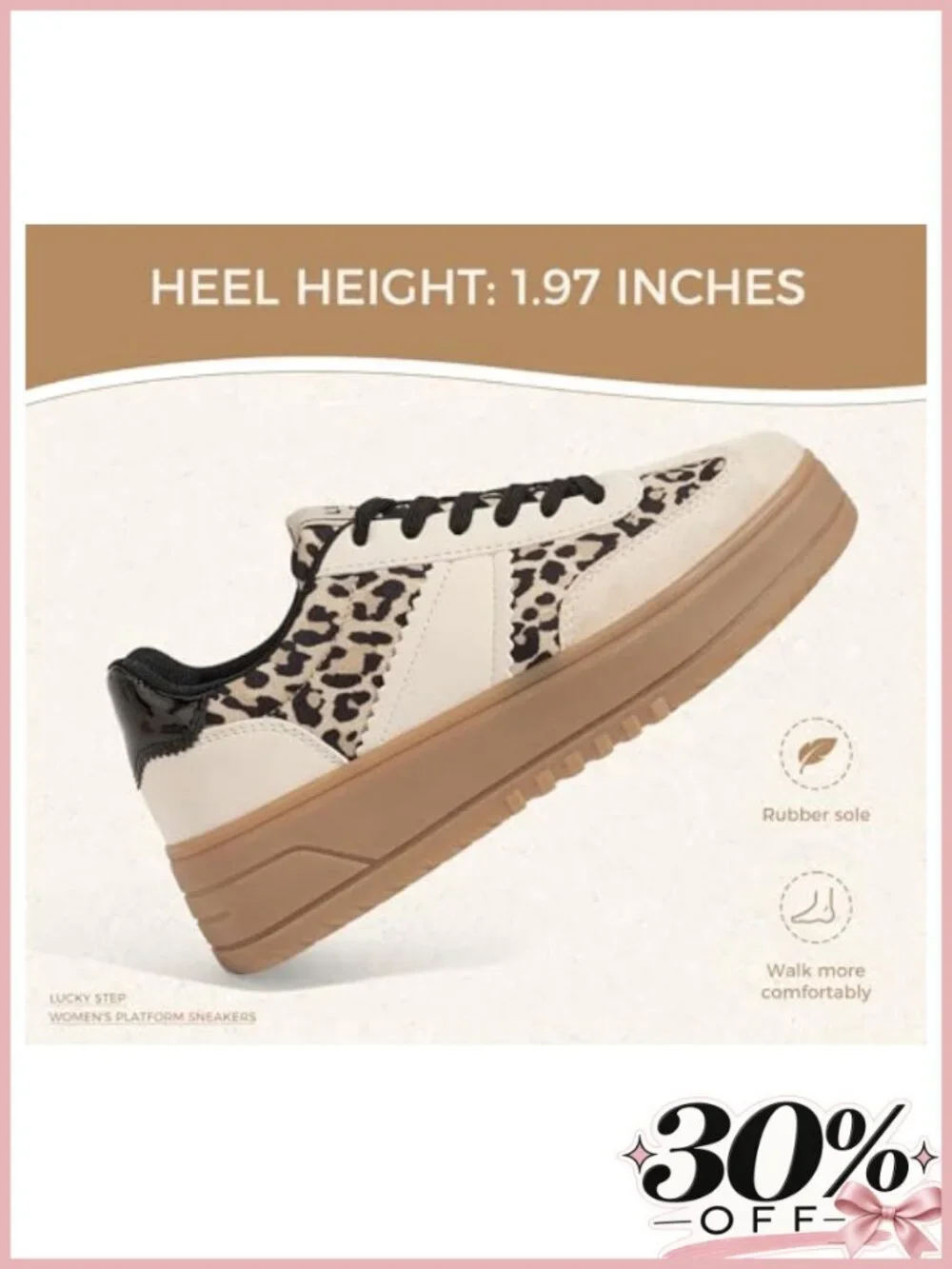 Lace Up Platform Sneakers Thick Sole Comfortable Faux Leather Low Top Walking